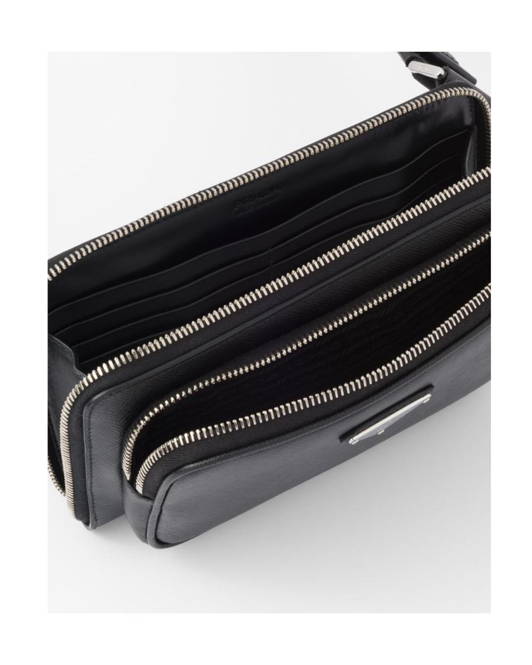 Prada Black Saffiano Leather Belt Bag for men