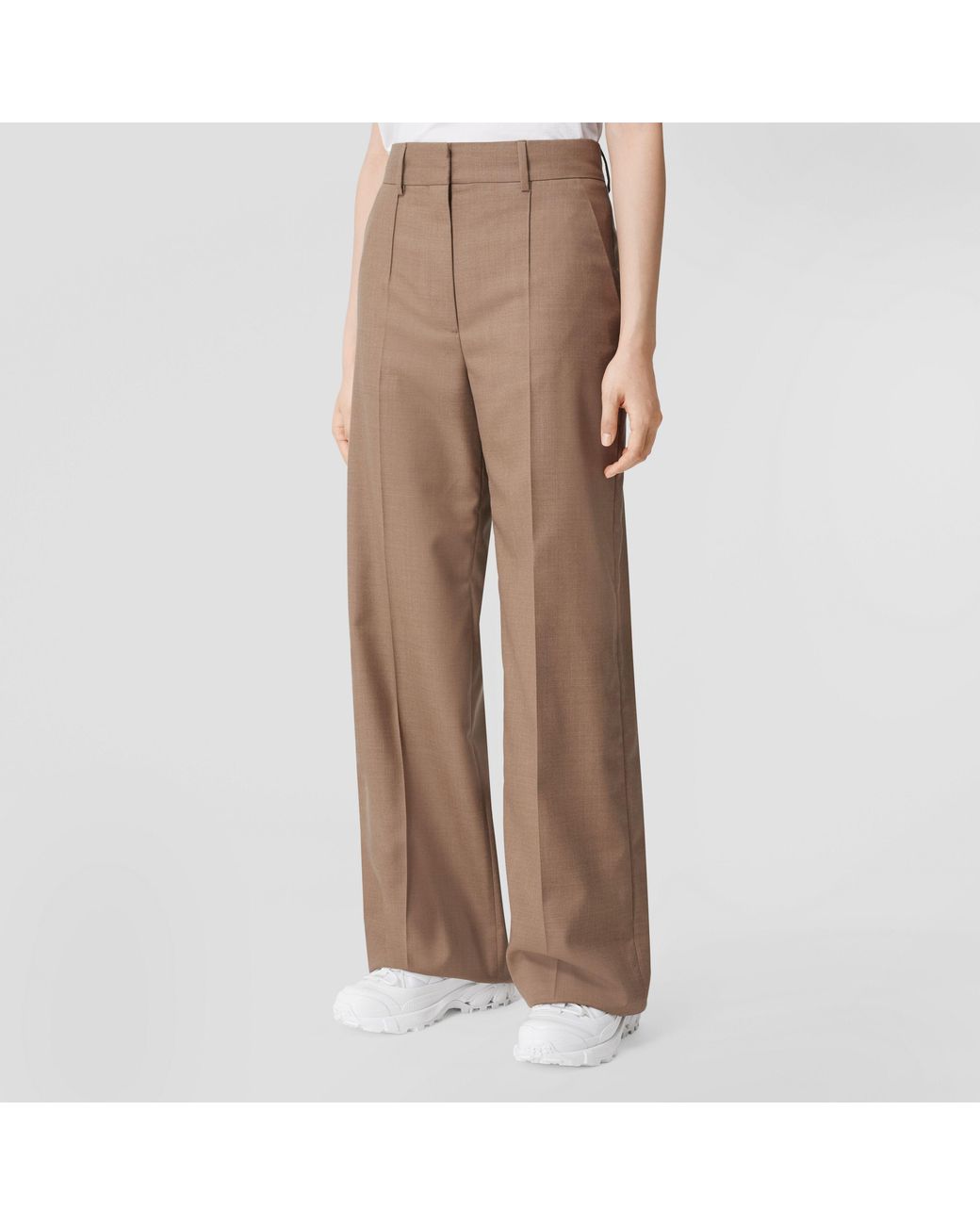 Burberry Natural Jane Straight-Leg Tailored Pants
