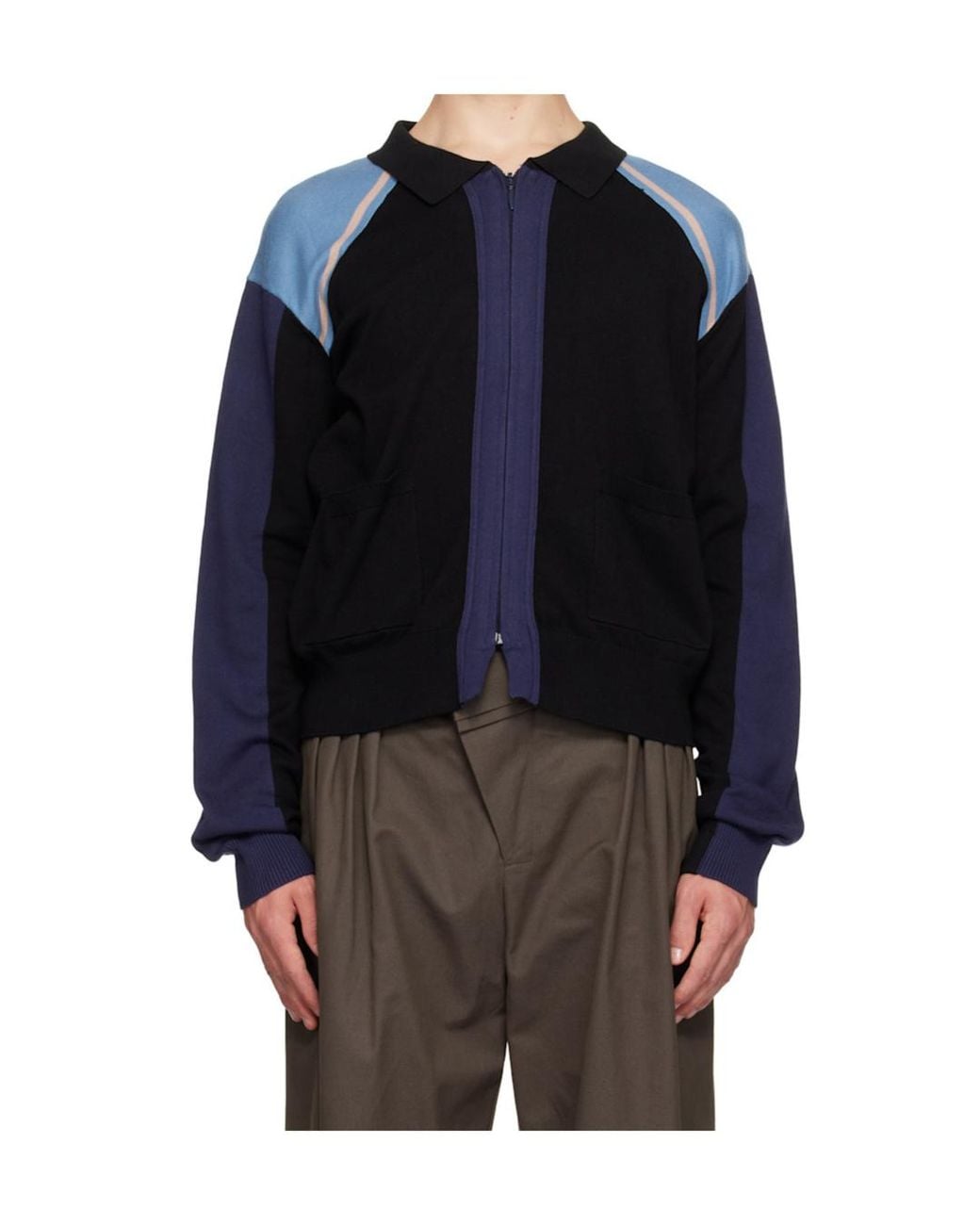 Kiko Kostadinov Blue Long-Sleeved Zip-Up Cardigan for men