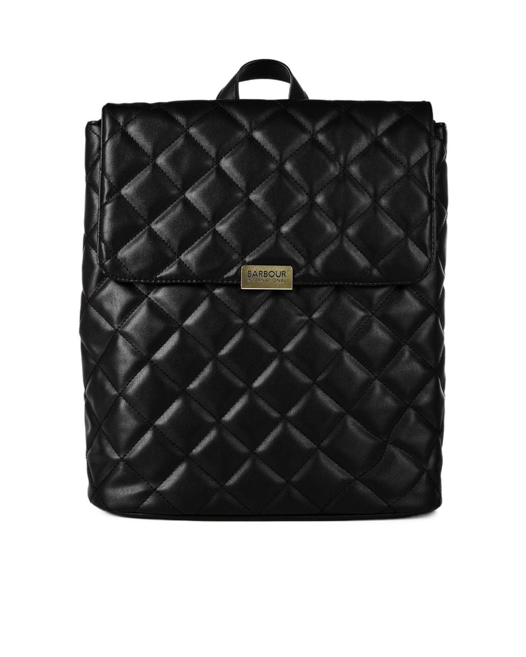 Barbour Black Quilted Hoxton Backpack