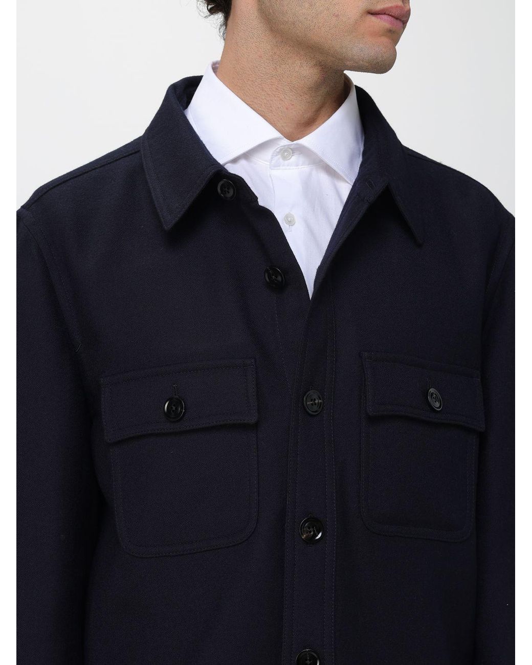 Tom Ford Blue Light Chest Pocket Overshirt for men