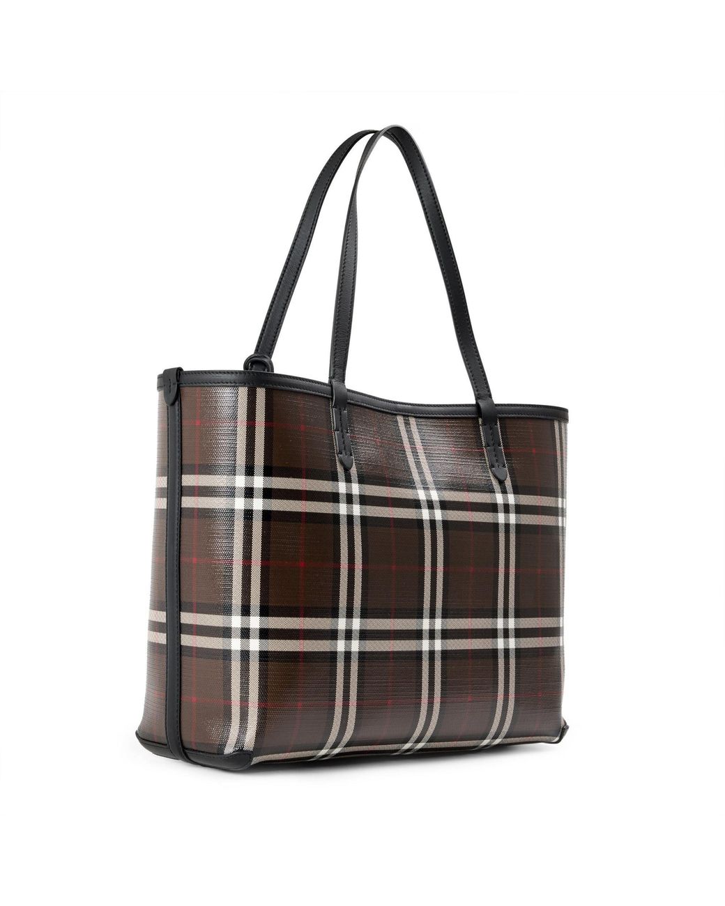 Burberry Black Plaid Tote Bag