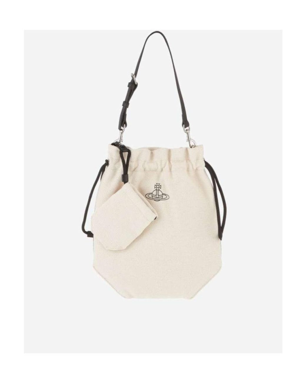 Vivienne Westwood White Drawstring Handbag