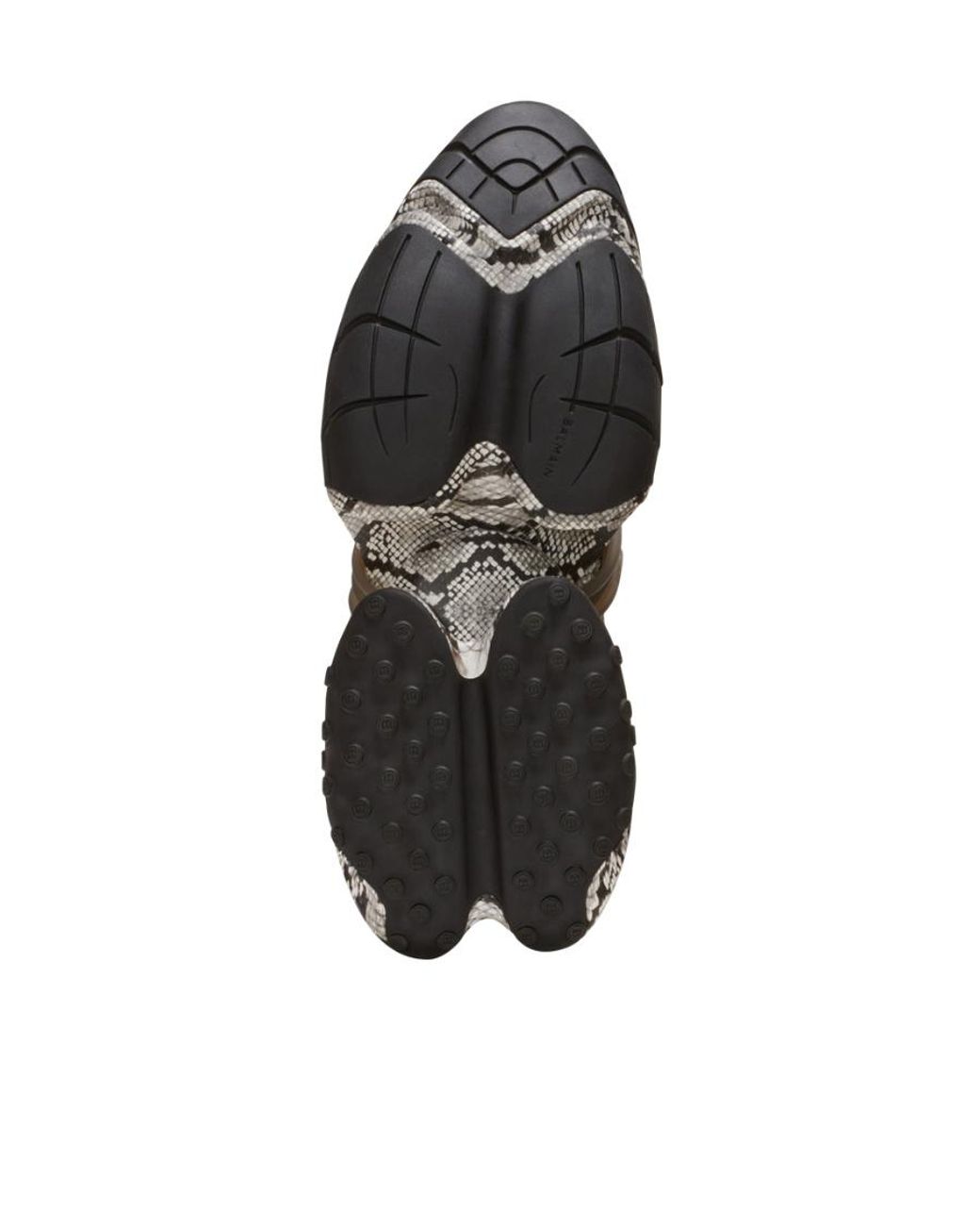 Balmain Green Unicorn Snake-Skin Effect Sneakers for men