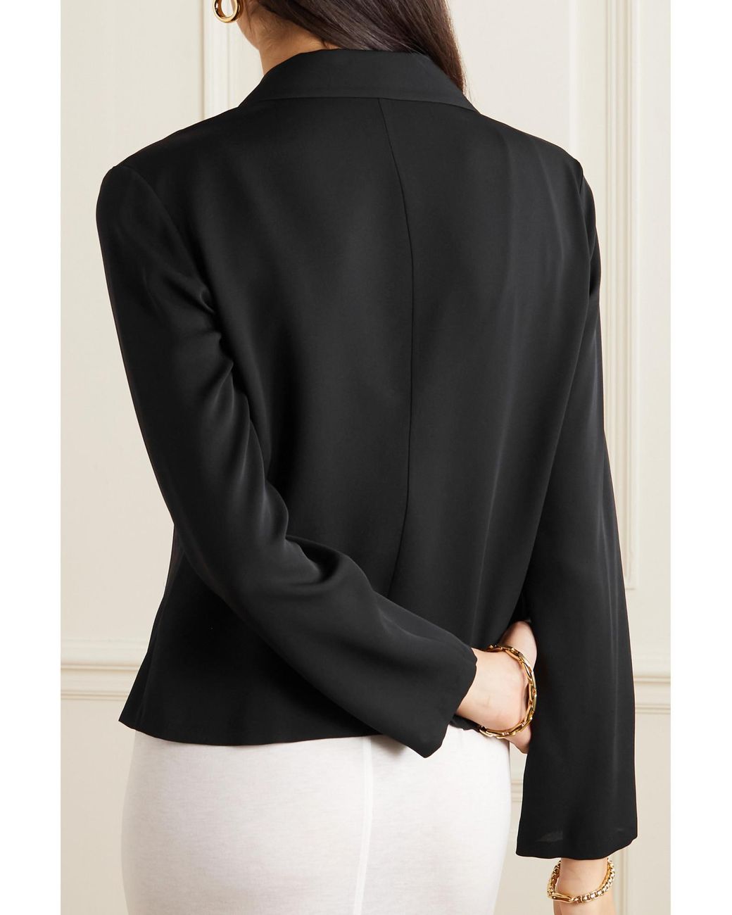 The Row Black Long-Sleeved Shirt