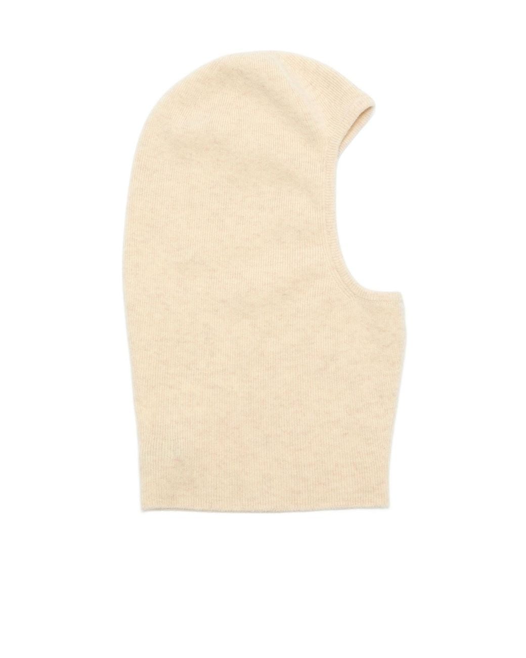 Acne White Ribbed-Knit Balaclava for men