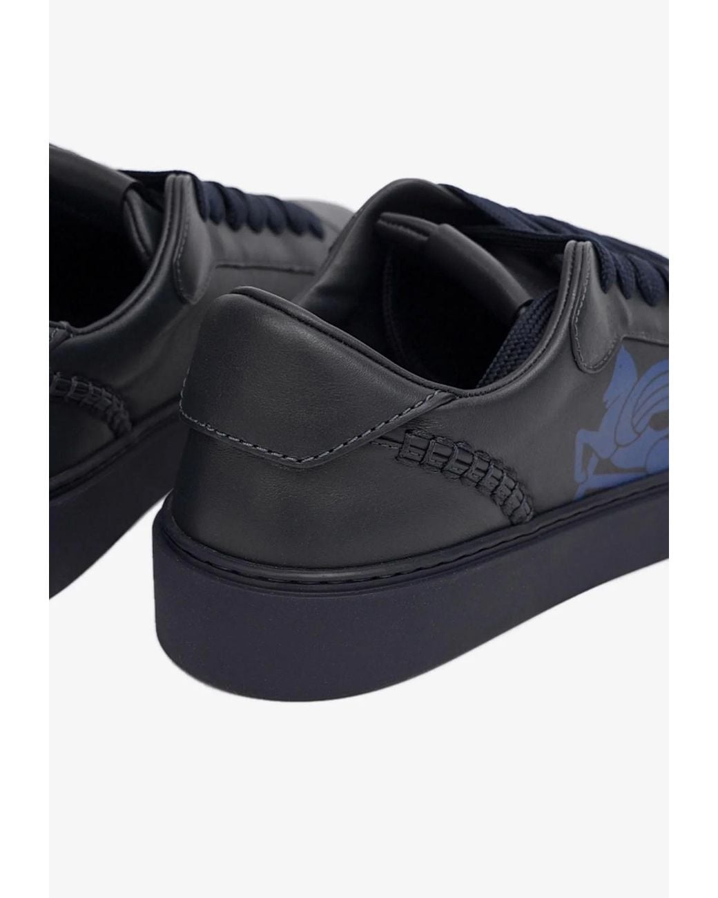 Etro Blue Leather Low-Top Sneakers for men