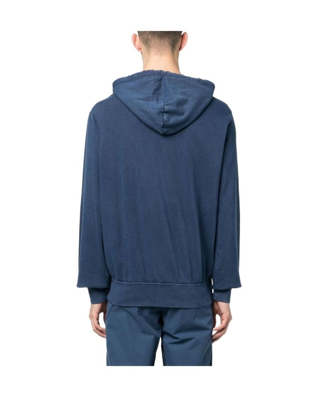 Polo Ralph Lauren Blue Pony Embroidered Zipped Drawstring Hoodie for men