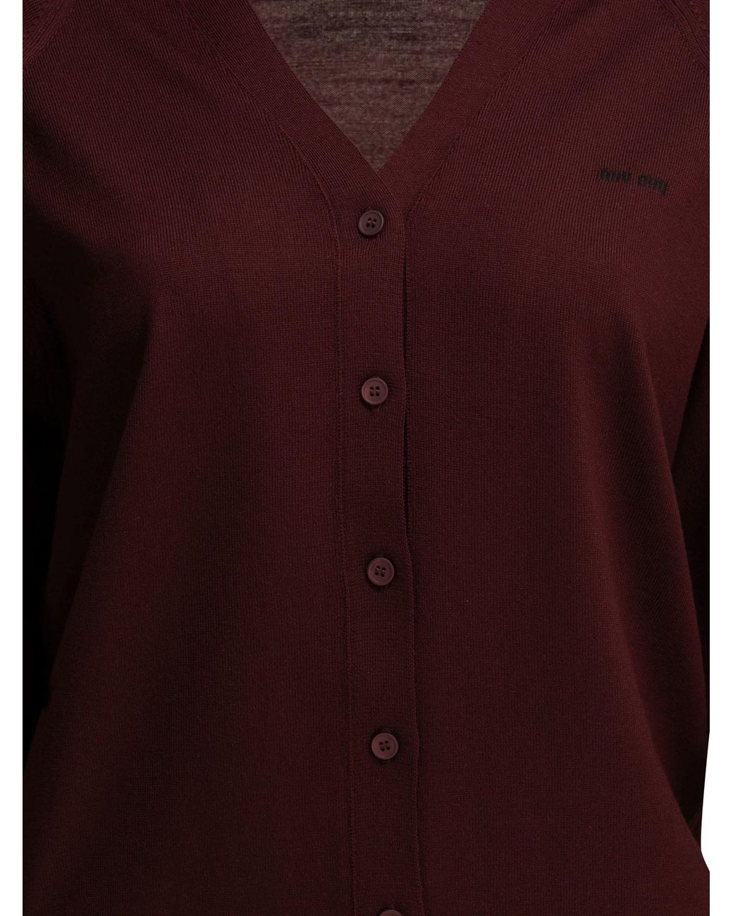 Miu Miu Purple Long-Sleeved Button-Up Cardigan