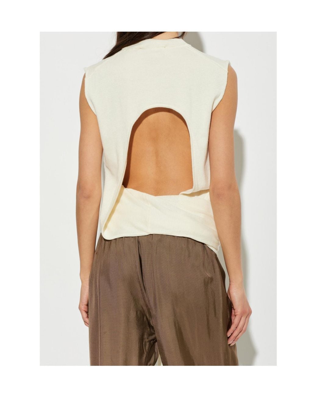 Rohe White Open-Back Tie-Waist Top