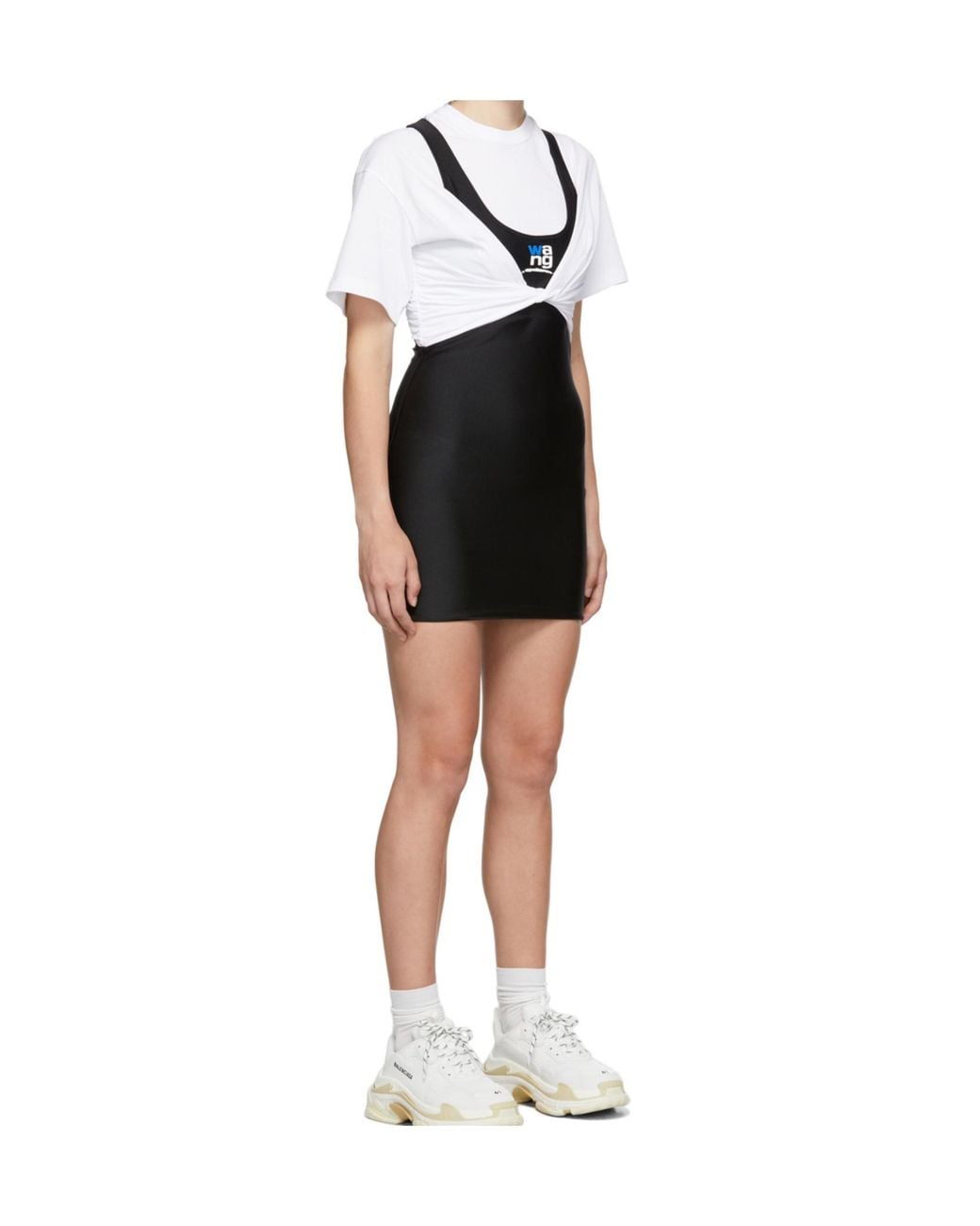 Alexander Wang Black Layered Cotton T-Shirt Dress