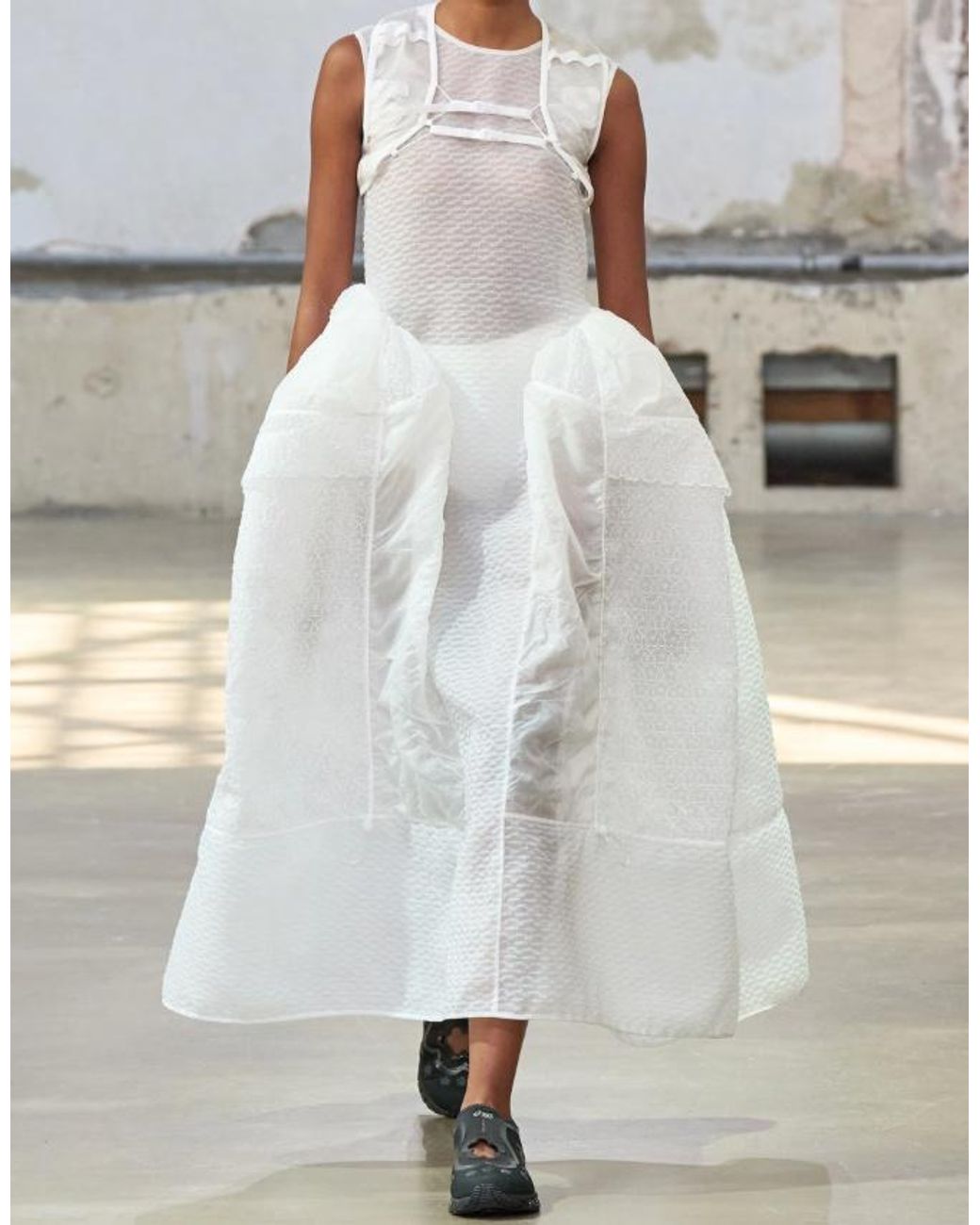 CECILIE BAHNSEN White Pocket Plumeria Petit Dress
