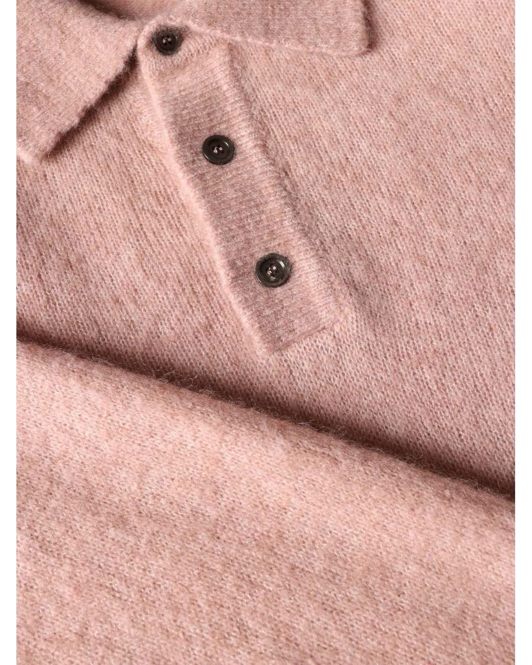Roberto Collina Pink Long-Sleeve Polo Shirt for men