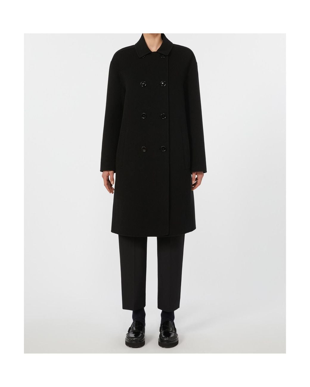 Max Mara Black 'S Ribes Double-Breasted Coat