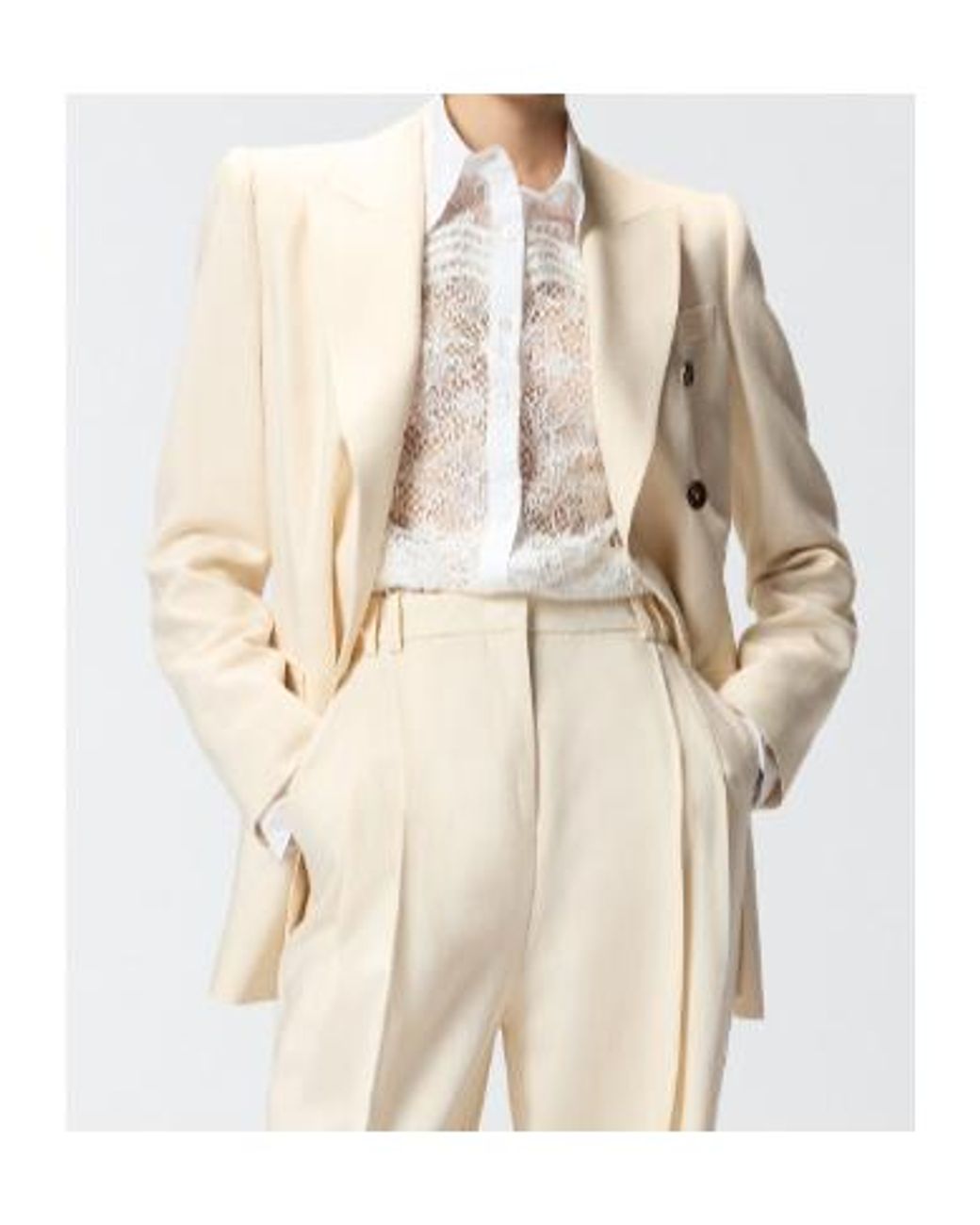 Pinko Natural Amalfi Double-Breasted Blazer