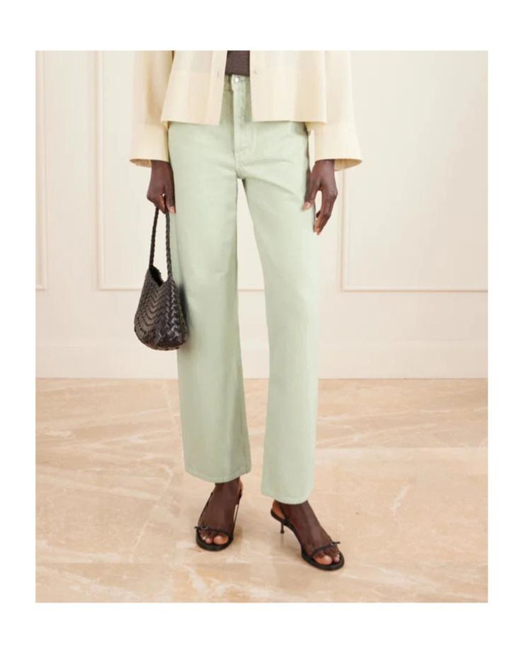 Agolde White Arc Mid-Rise Wide-Leg Jeans