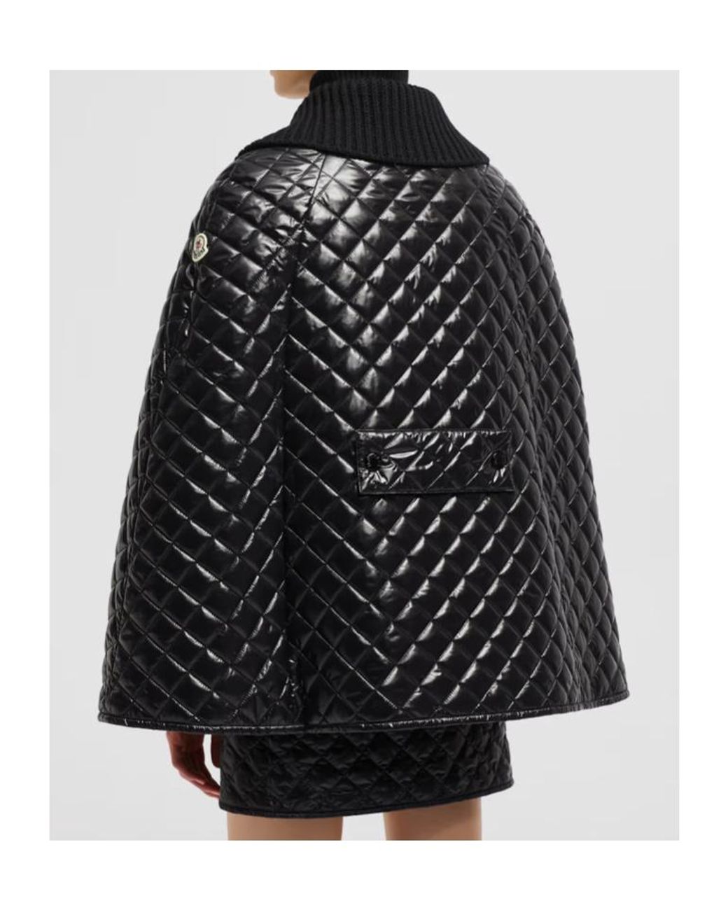 Moncler Black Quiletd Padded Cape