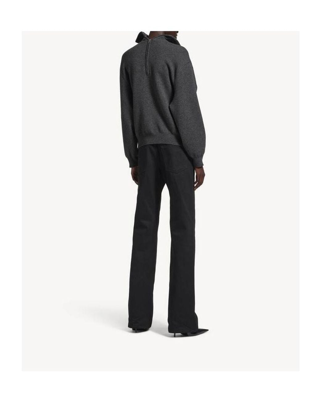 Balenciaga Gray Half-Zip Knitted Jumper