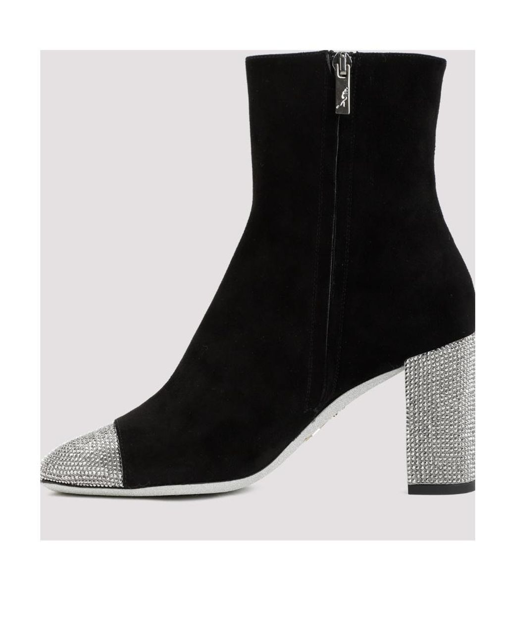 Rene Caovilla Black René Caovilla Embellished Pointed Toe Ankle Boots