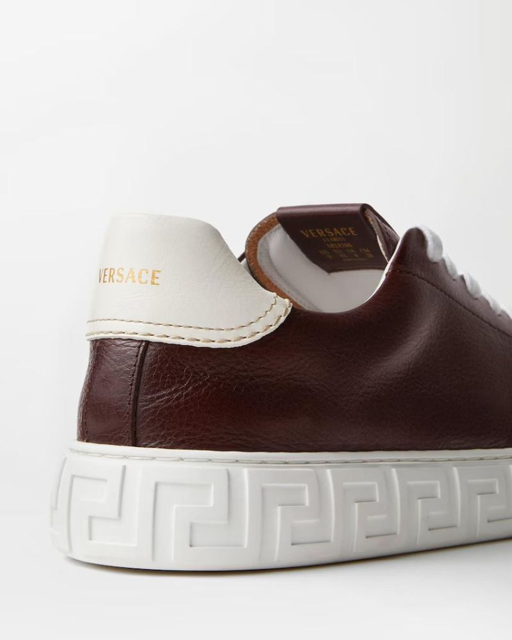 Versace Brown Greca Low-Top Sneakers for men