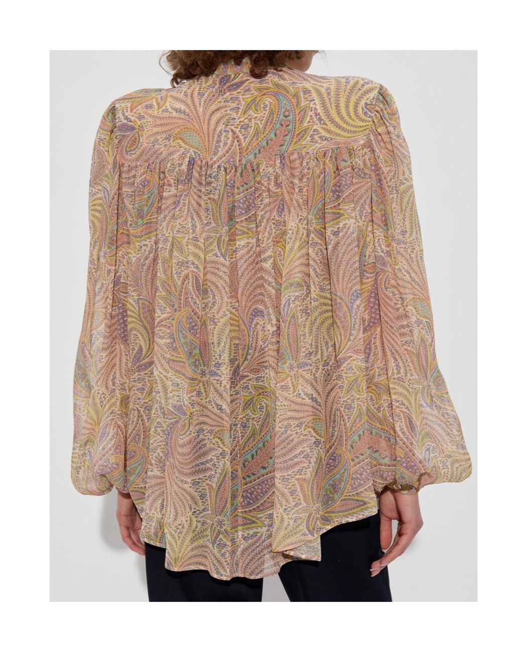 Etro Natural Paisley-Printed Pleat Detailed Shirt