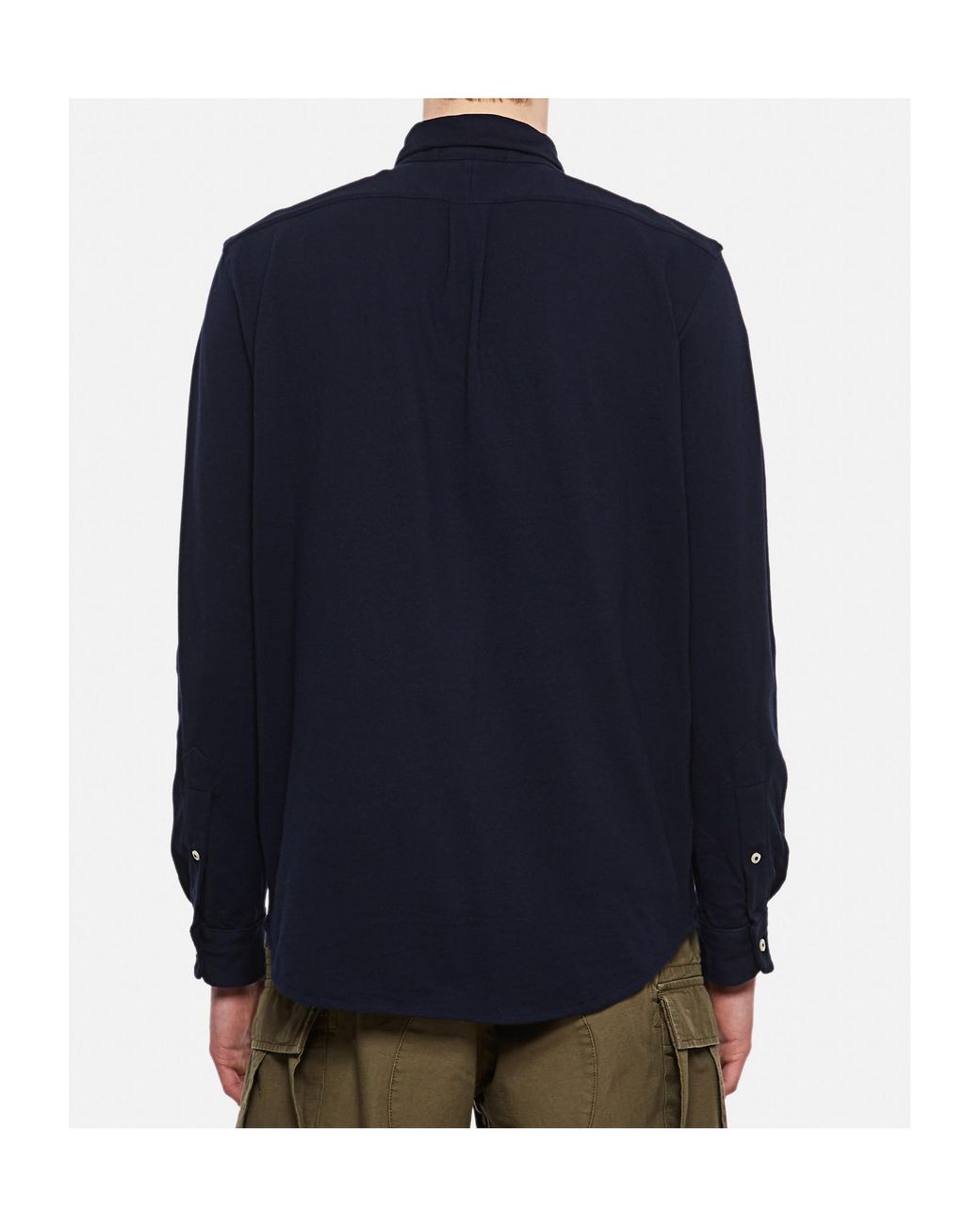 Ralph Lauren Blue Polo Pony Embroidered Buttoned Shirt for men
