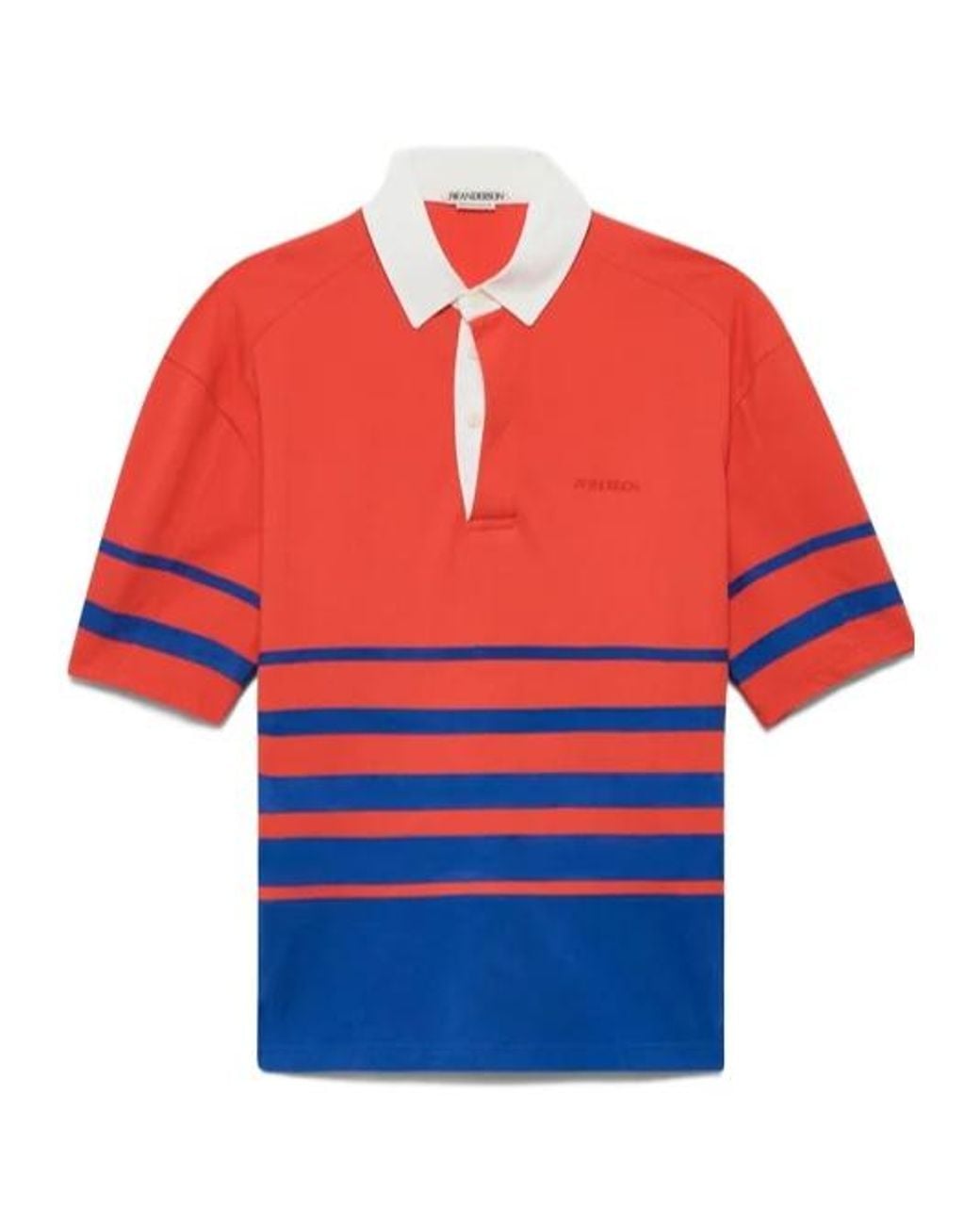 J.W. Anderson Striped Embroidered-Logo Polo Shirt for men