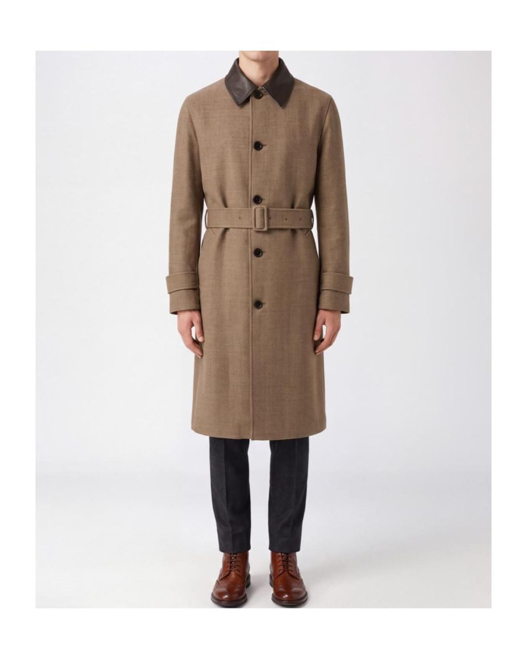 Lardini Brown Le Origini Belted Trench Coat for men