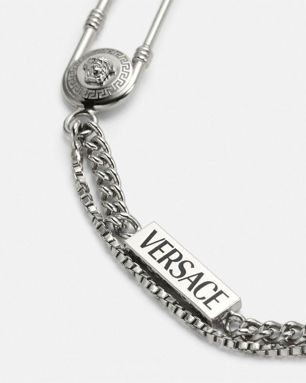 Free Safety Pin Versace Safety-Pin Detailed Bracelet in Metallic | Lyst