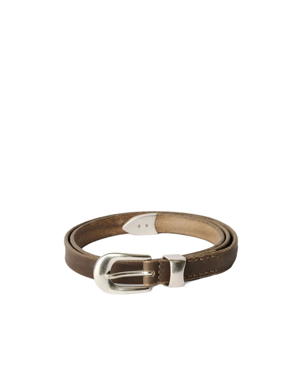 Our Legacy White Narrow Buckle Belt for men