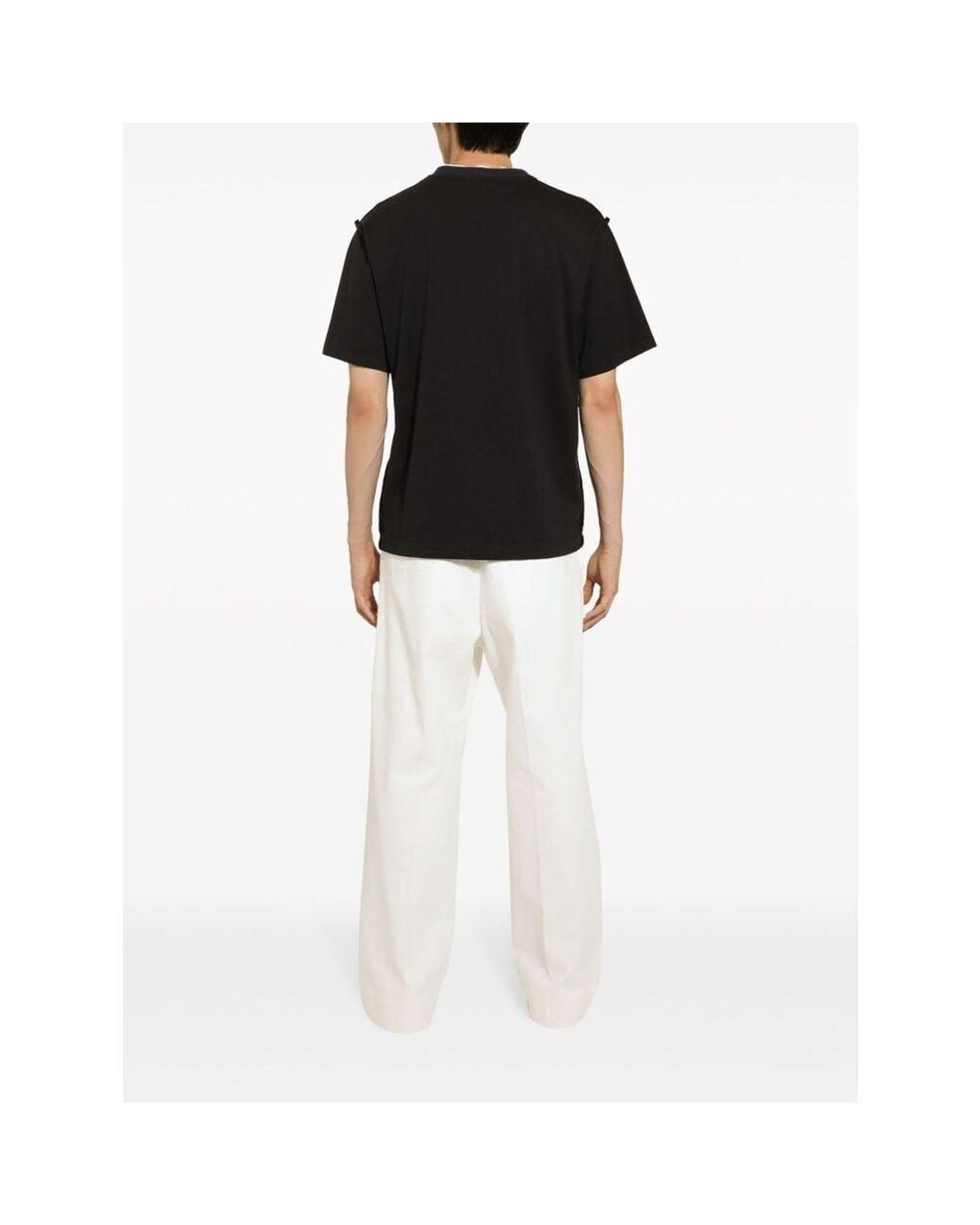 Dolce & Gabbana Black Marina-Printed Short-Sleeved T-Shirt for men