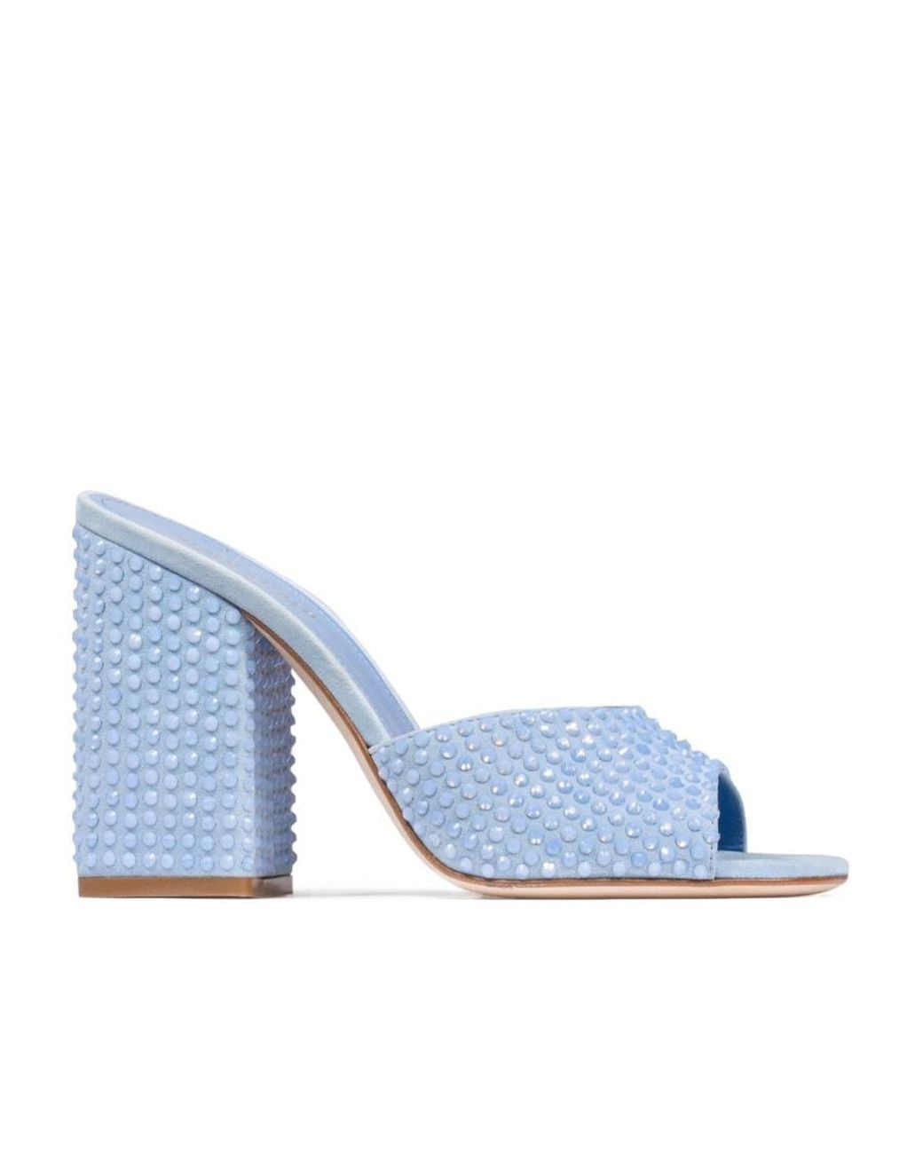 Paris Texas Blue Embellished Slip-On Mules