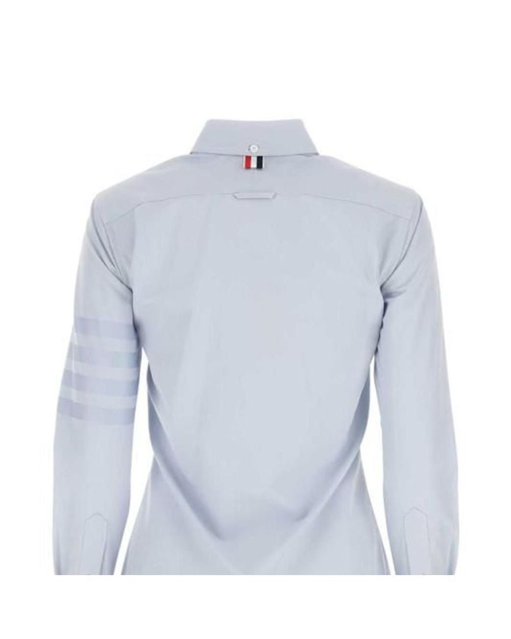 Thom Browne Blue Logo Patch Long-Sleeved Shirt