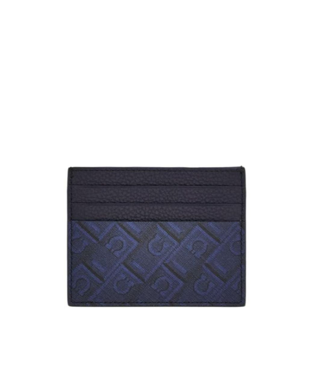 Ferragamo Blue Ferragamo Monogram Credit Card Holder for men