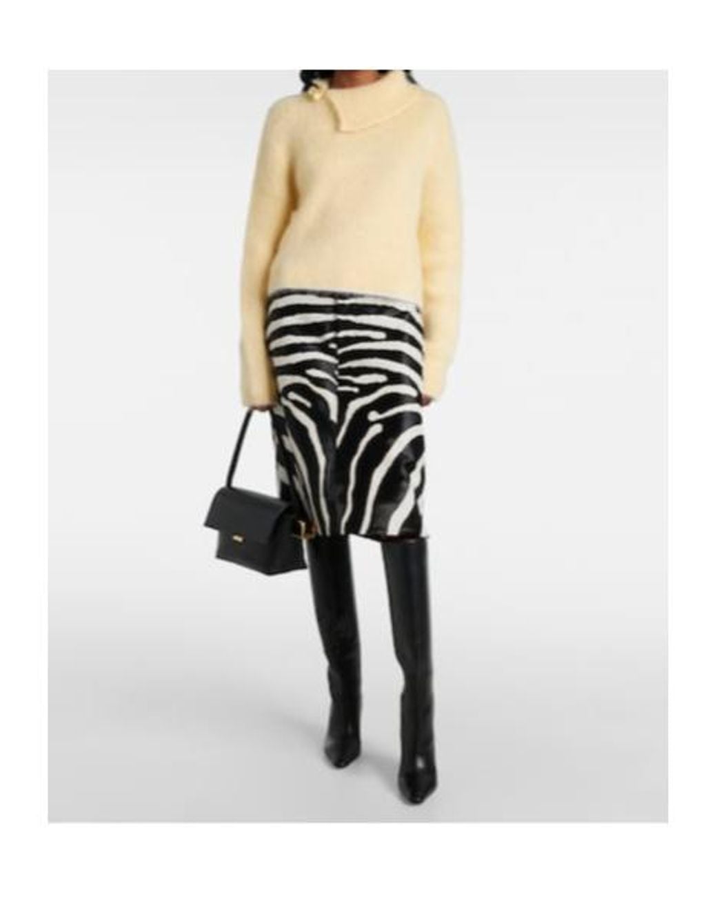 Jacquemus Black The Bisou Leather Knee-High Boots