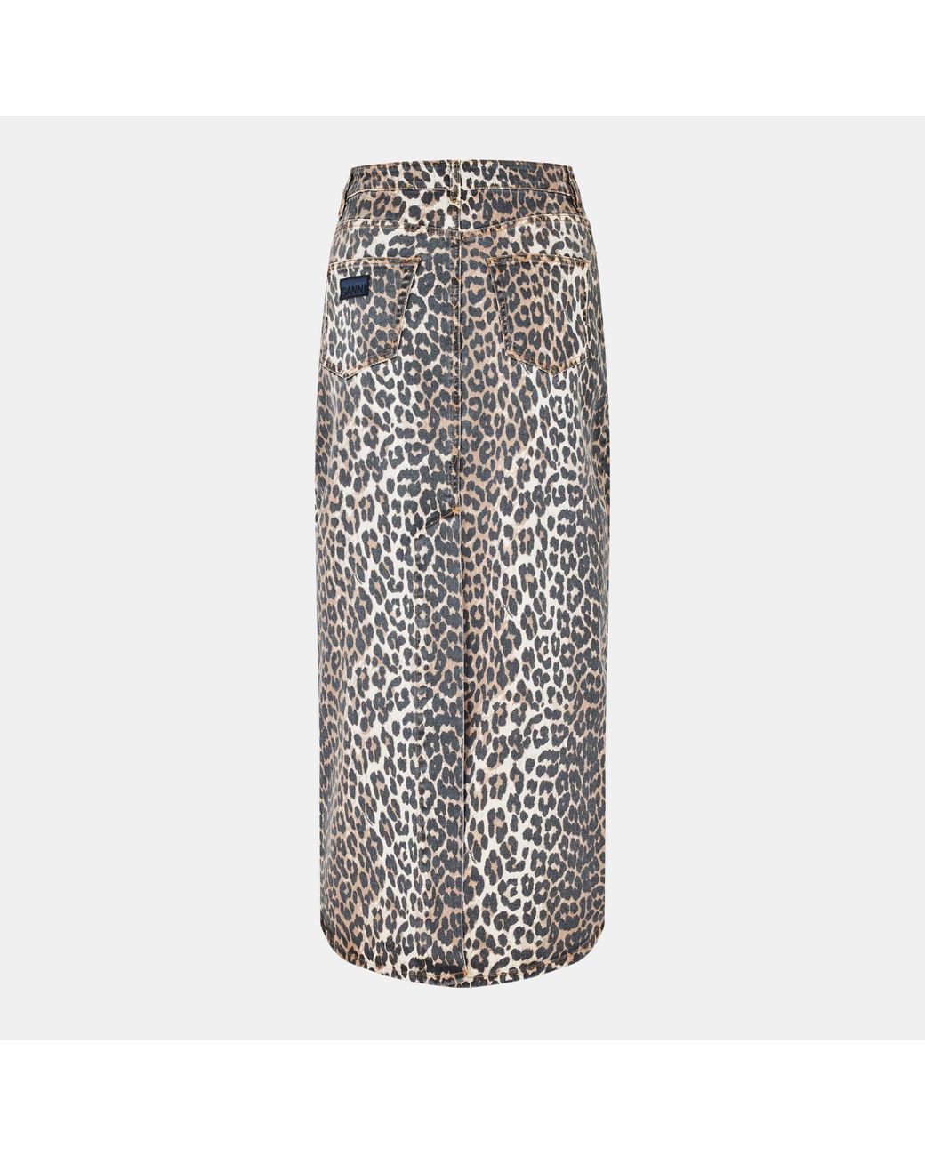 Ganni Gray Stylish Print Versatile Midi Skirt