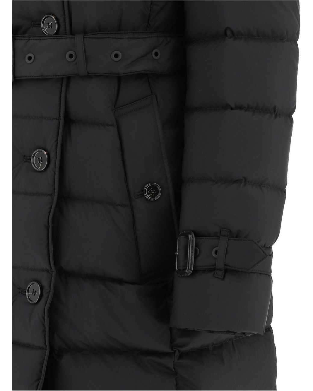 Burberry Black Detachable-Hooded Belted Down Coat