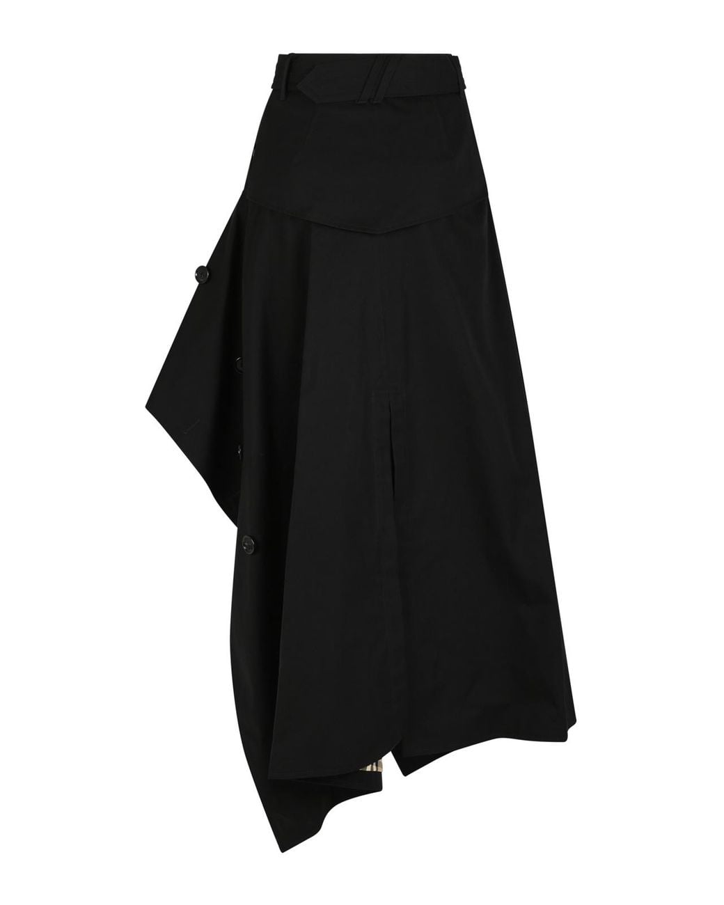 Burberry Black Belted Asymmetric Trench Skirt