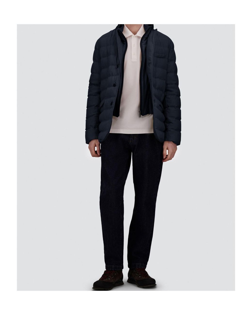 Herno Blue Quilted Blazer Jacket for men