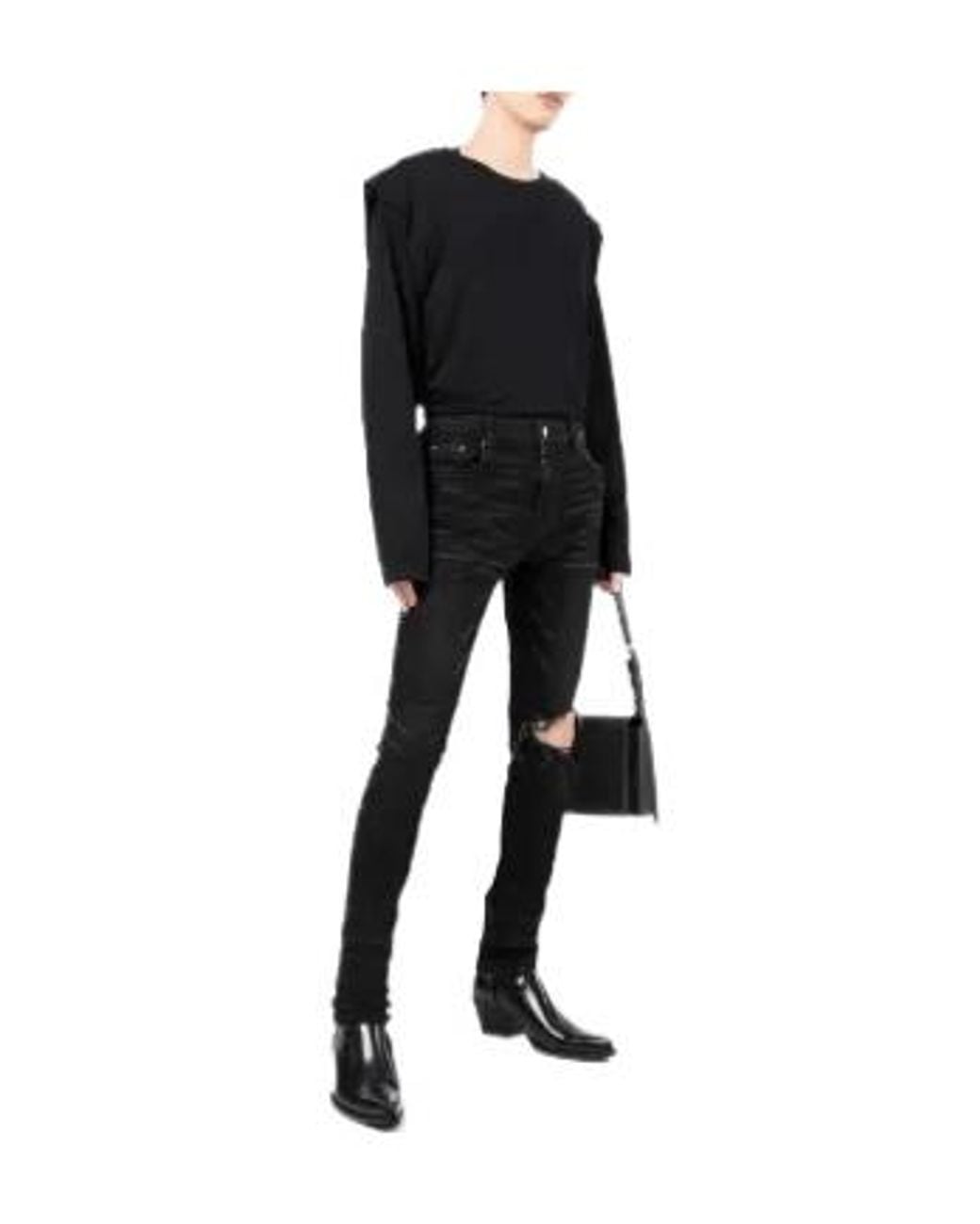 Isabel Marant Black Padded-Shoulder Cotton Sweatshirt for men