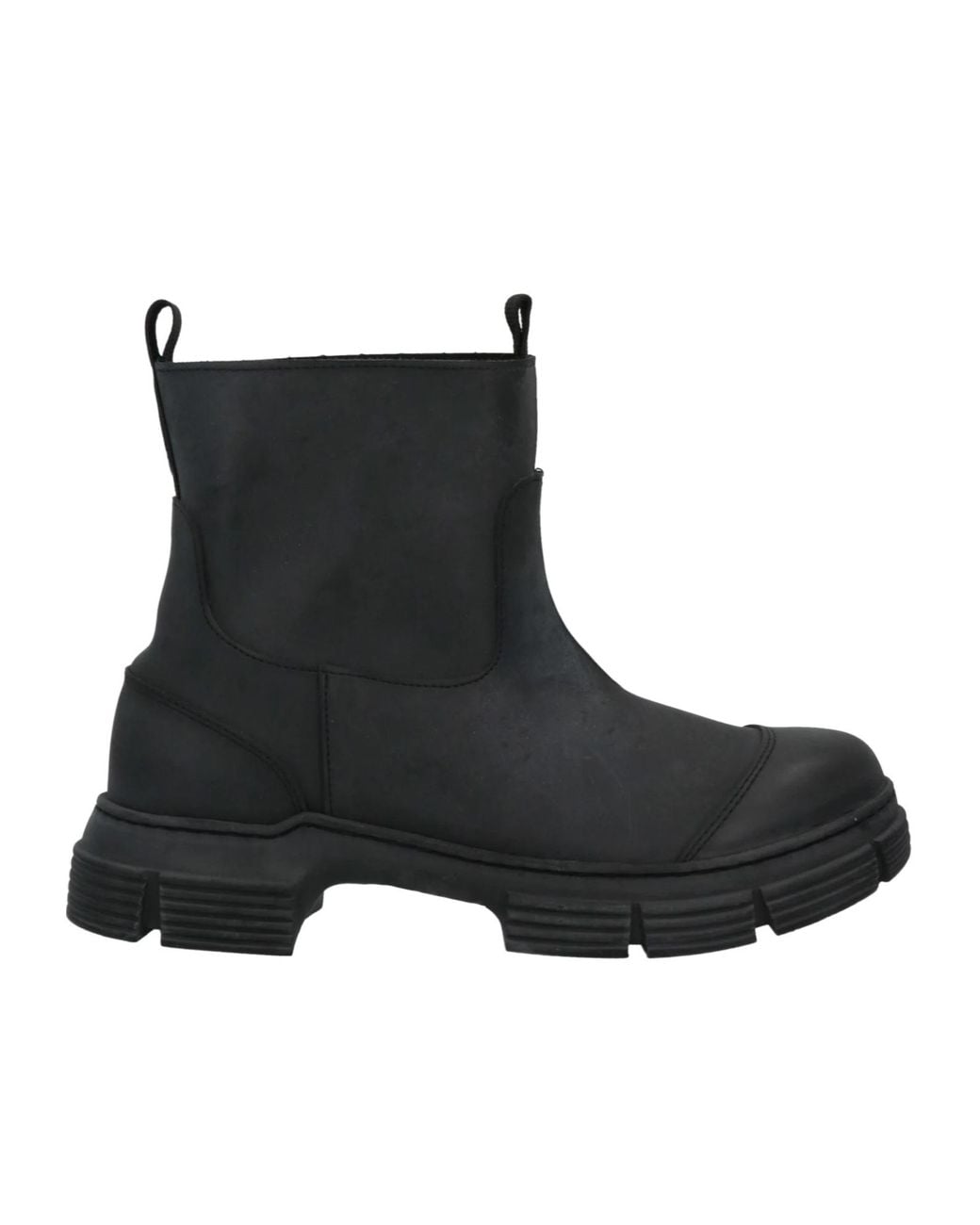Ganni Black Solid Color Rubber Rain Boots