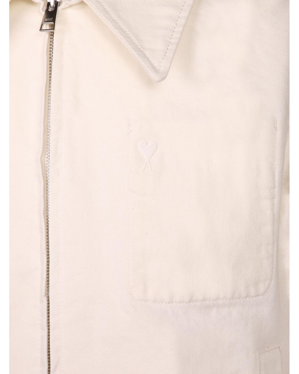 AMI White Ami Ami De Coeur Zip-Up Jacket for men