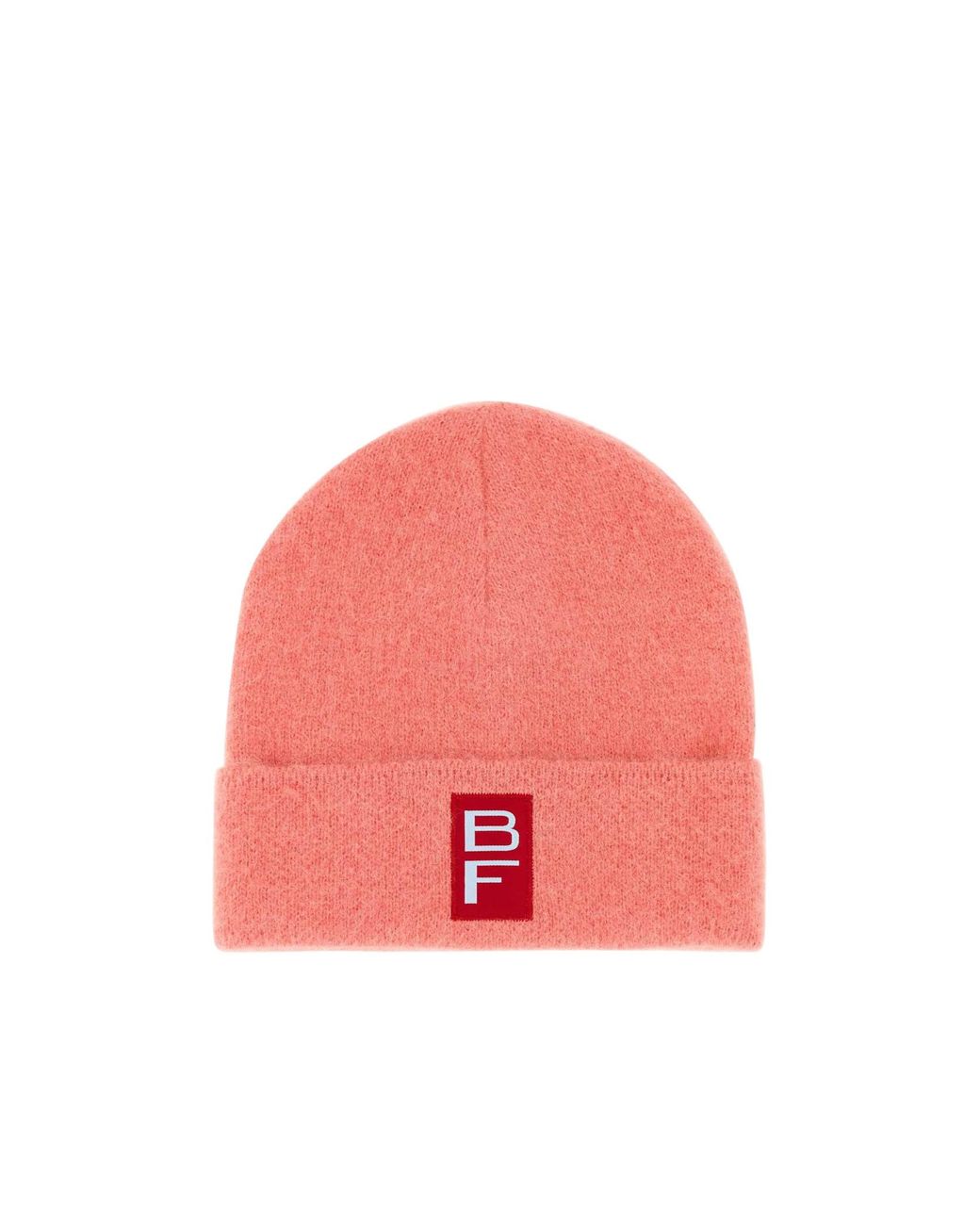 By Far Pink Logo Patch Ribbed Beanie