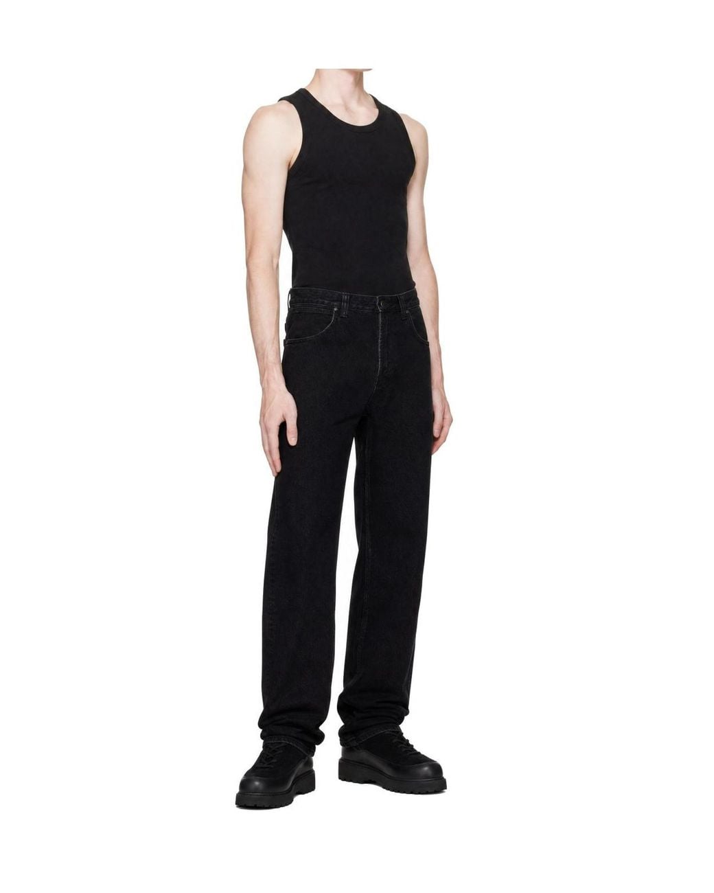 Entire studios Black Seth Straight-Leg Jeans for men