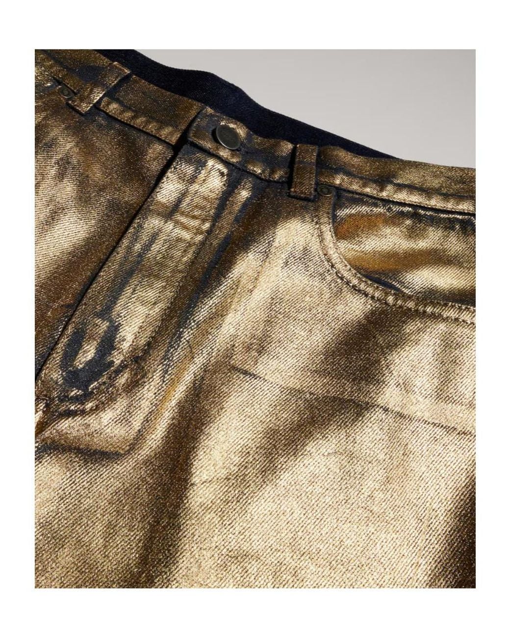 Gucci Natural Slim Fit Coated Cotton Denim Pants for men