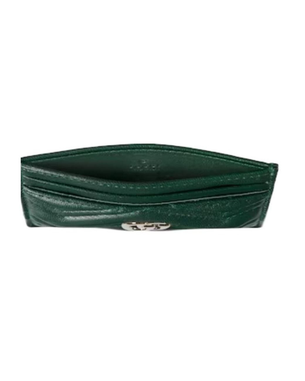 Gucci Green Gg Marmont Card Case