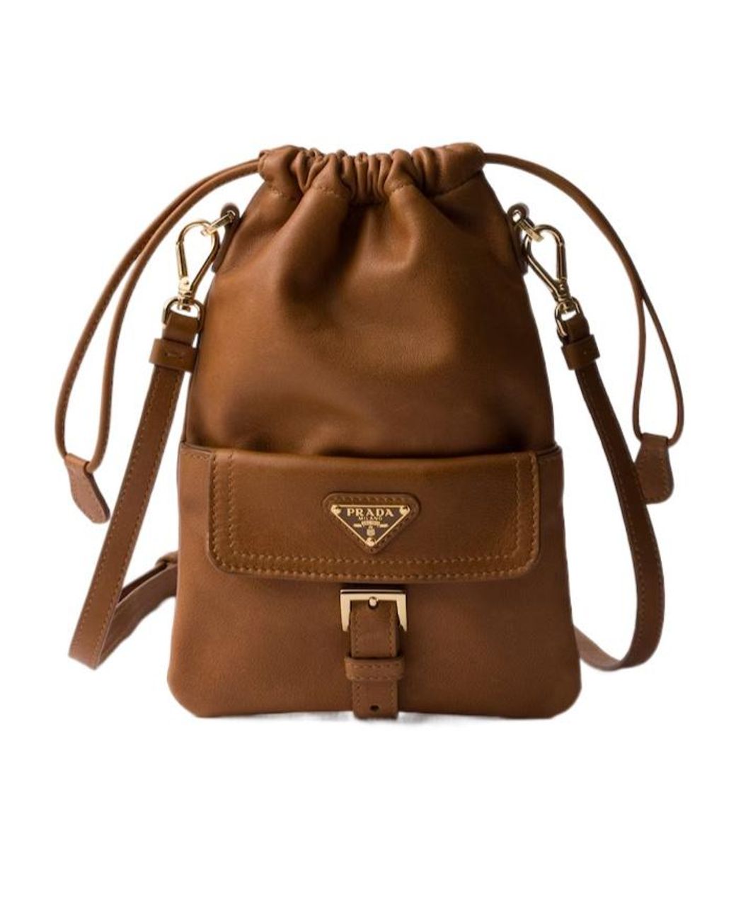 Prada Brown Pochette En Cuir Nappa