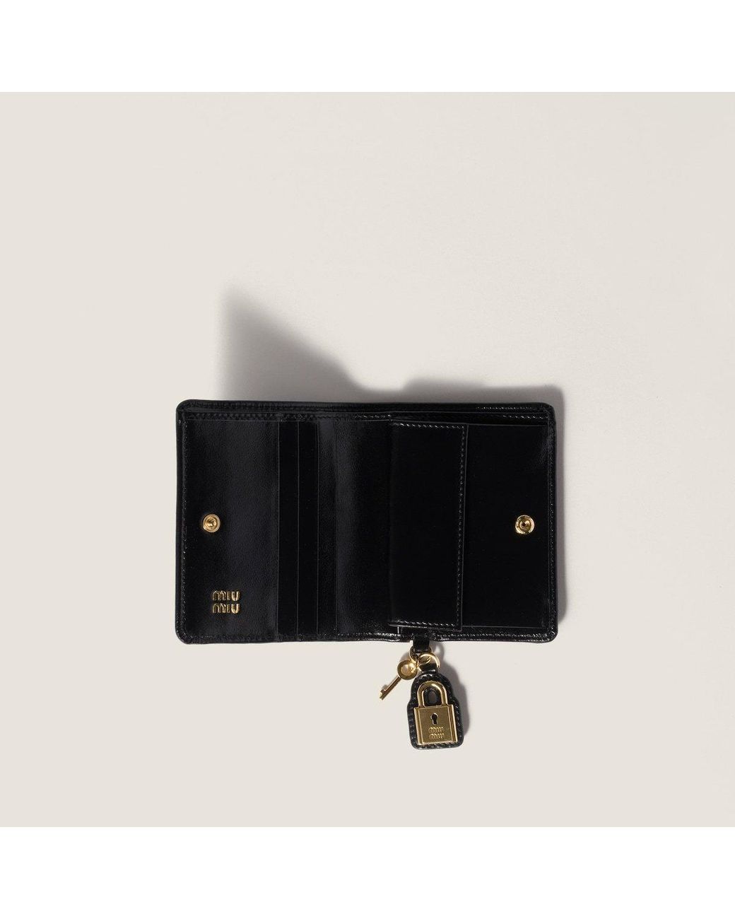 Miu Miu Black Logo-Lettering Bi-Fold Wallet