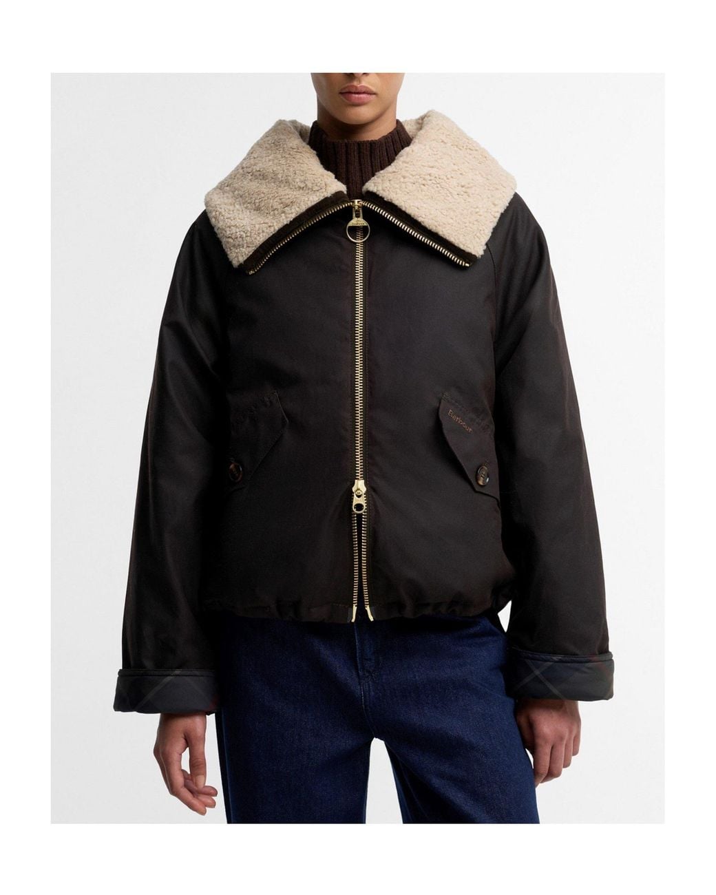 Barbour Black Cropped Woven Jacket