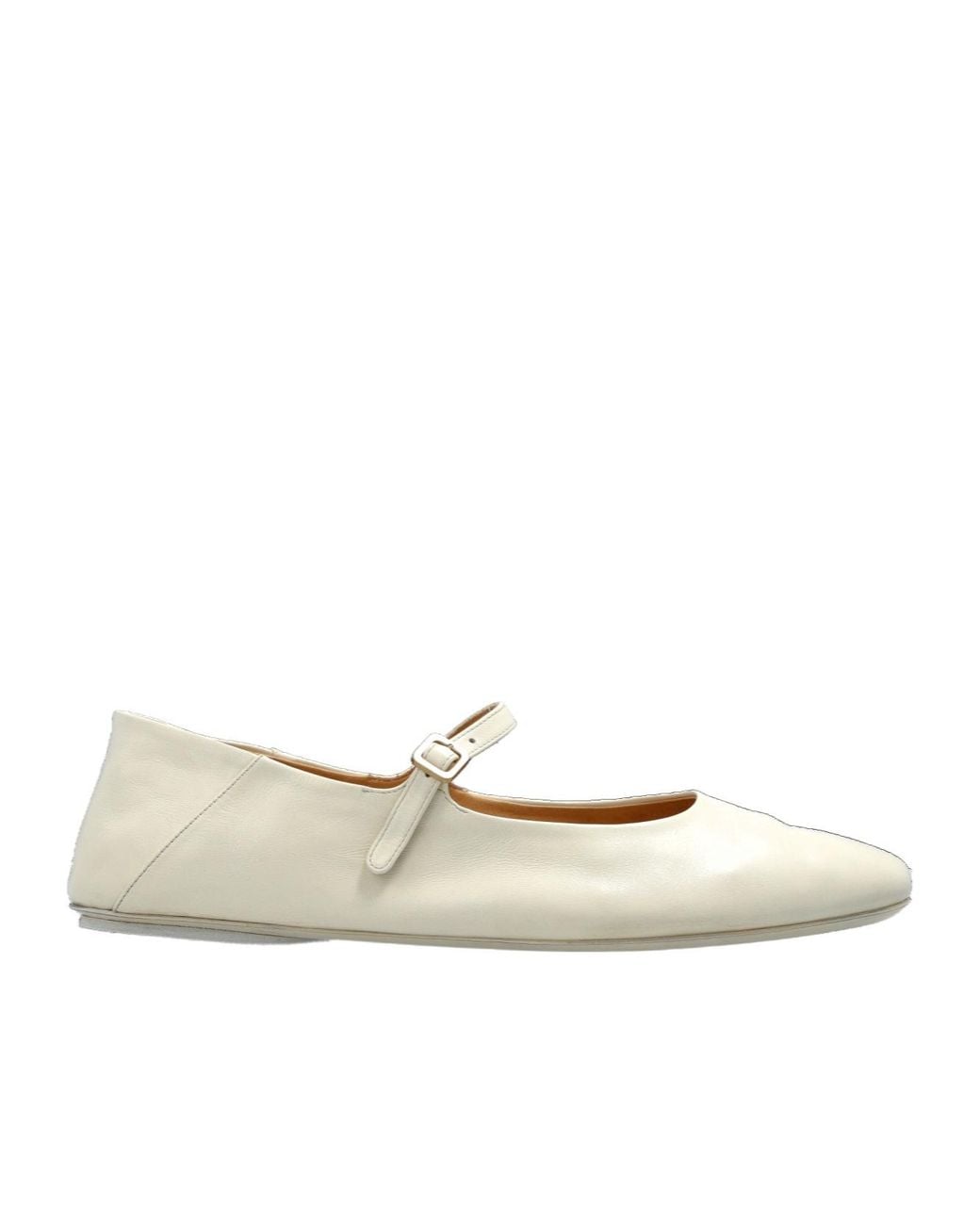 Marsèll Marsèll Strascico Buckled Ballerina Shoes in White | Lyst